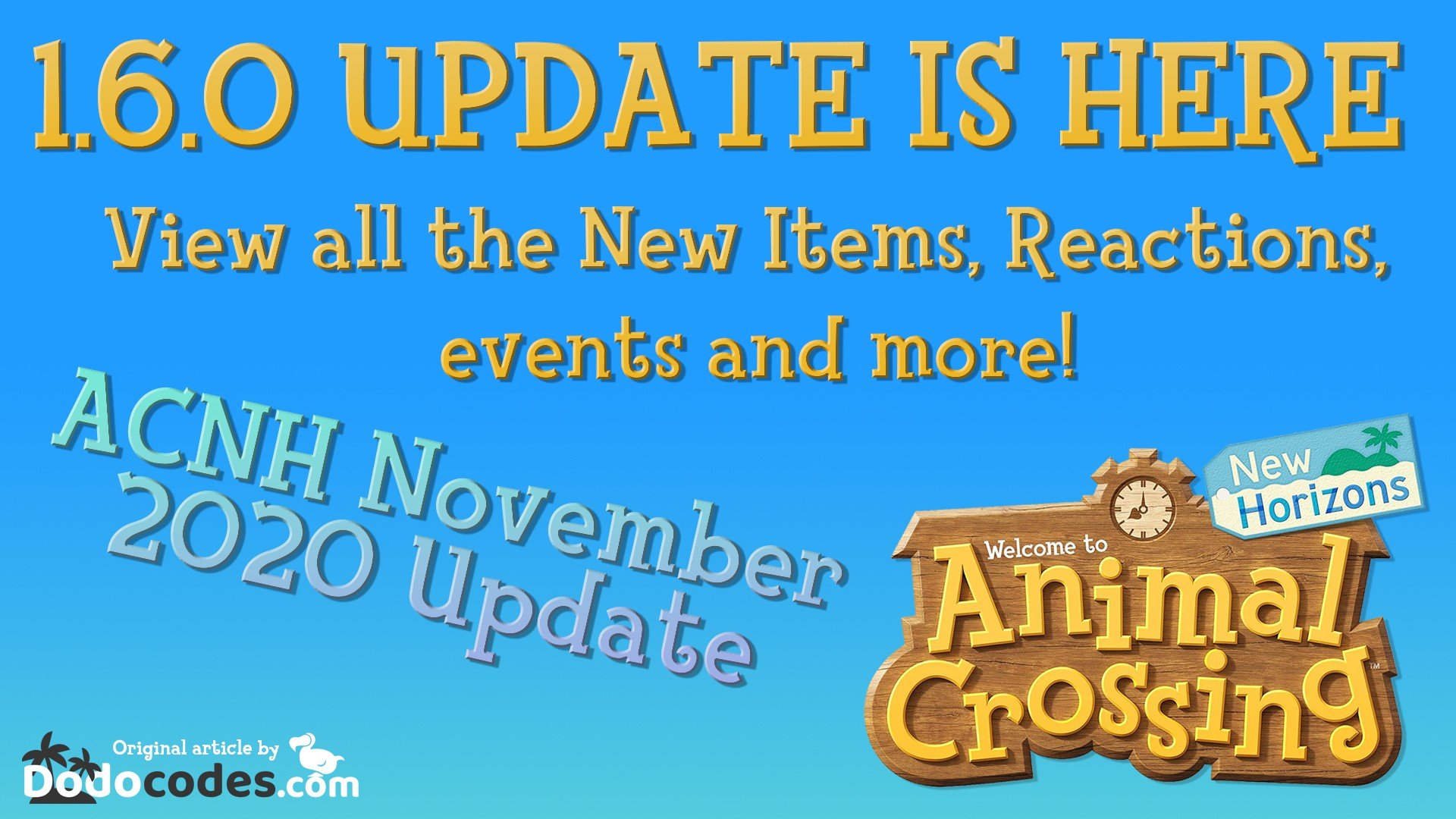 Dodocodes Com Updates Animal Crossing New Horizons Winter Update 1 6 0 Latest Items Reactions Events And More